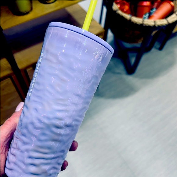 Starbucks Purple Ripple Glass Cup Textured Lilac Tumbler 18oz Limited New 2023 - Picture 3 of 9